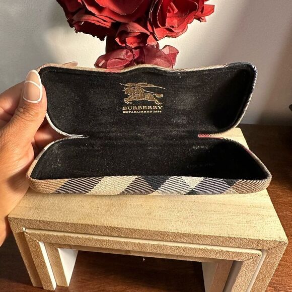 VINTAGE Burberry B 1170 1001 Black Metal Half Rim Eyeglasses Frames with case - Picture 9 of 14